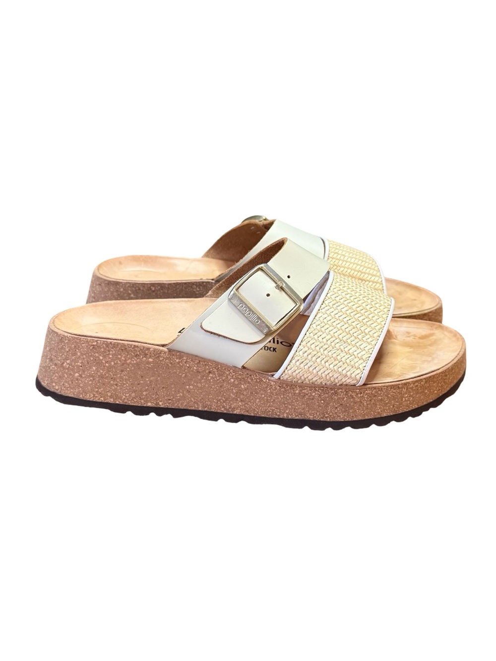 Papillio by Birkenstock Almina Platform Wedge Sandals  Raffia Women’s Size 9